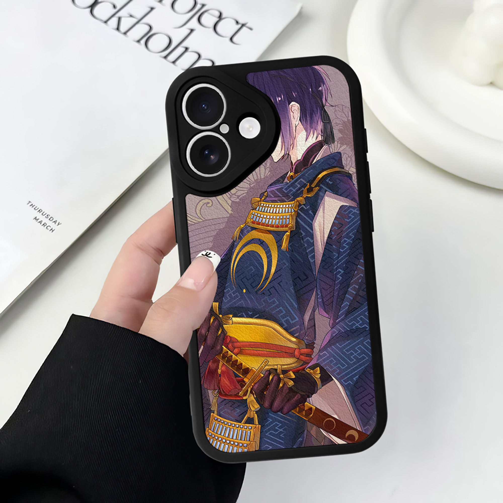 （画像用） 刀剣乱舞 Touken Ranbu 【iPhone 16シリーズ対応】シリコンスマホケース（レザー調） 材質：シリコン